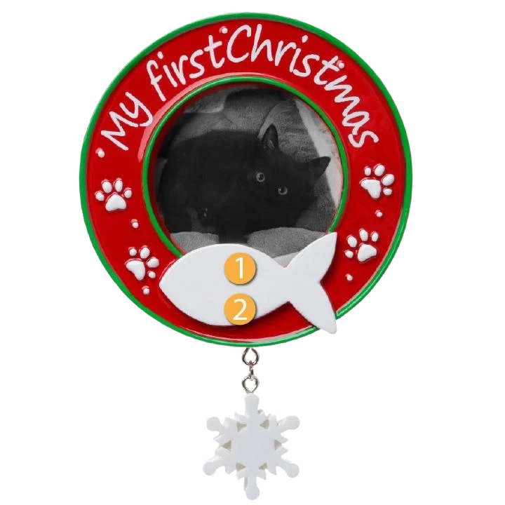 Lightweight PolarX Personalized My Cat’s First Christmas Ornament Green