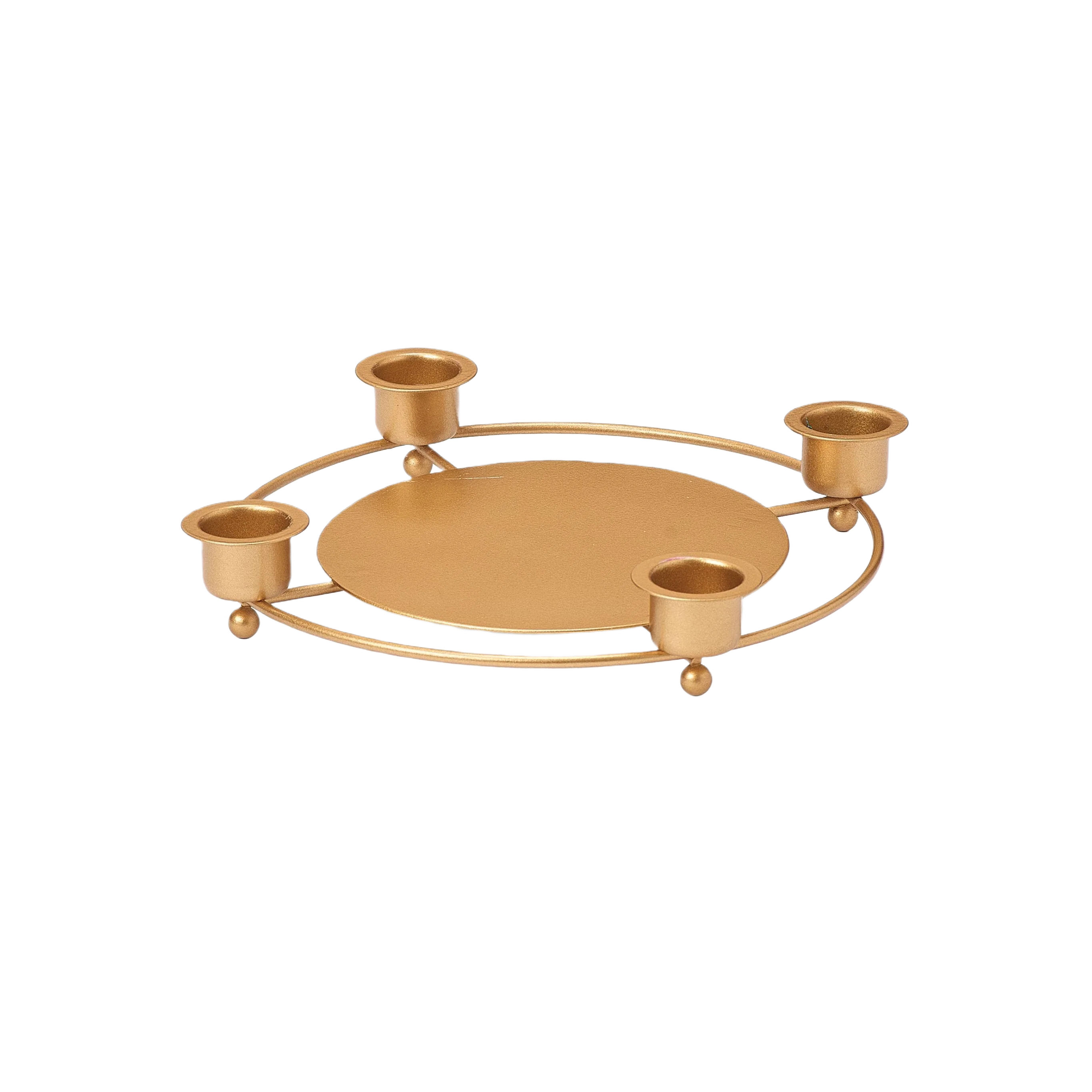 Solid Roman Gold Metal Advent Candleholder Recyclable