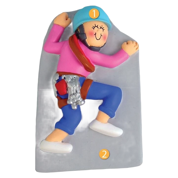 Fine Ornament Central Personalized Female Rock Climber Ornament Elite