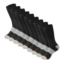 Clean Westport Men’s Black Worksite Crew Socks 9-Pk Refined