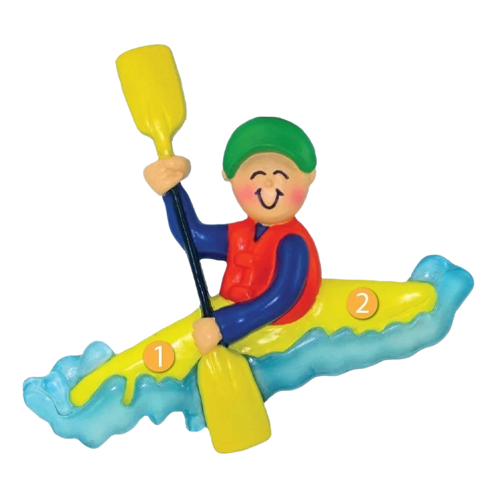 Healthy Ornament Central Personalized Male Kayaking Ornament Outstanding