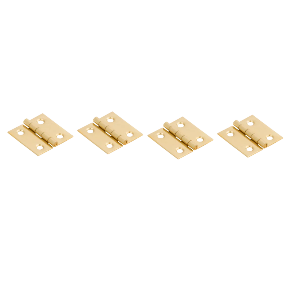 Professional National Hardware 1 x 1 Brass Medium Decorative Hinge 4-Pack Traditional