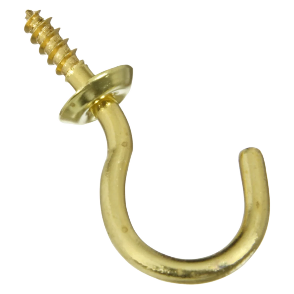 Fast National Hardware 1 Solid Brass Series Cup Hook 4 Count Dependable