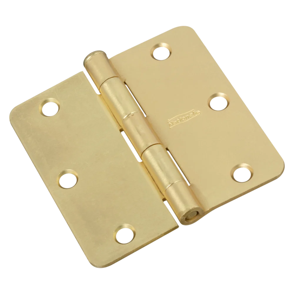 Original National Hardware 3 x 1 4 Radius Satin Brass Door Hinge Expertly Made