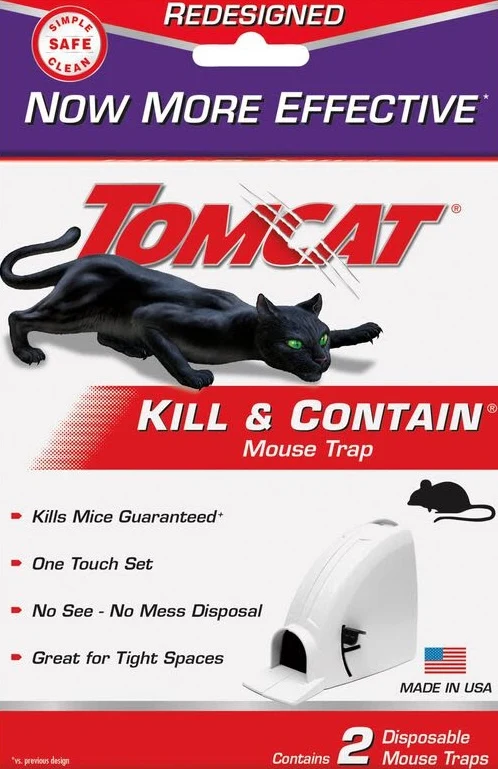 Top-Quality Tomcat Kill Contain Mouse Traps 2 Pack Smooth