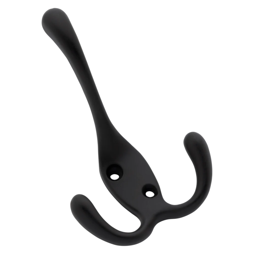 Natural National Hardware Matte Black Triple Robe Hook Elite