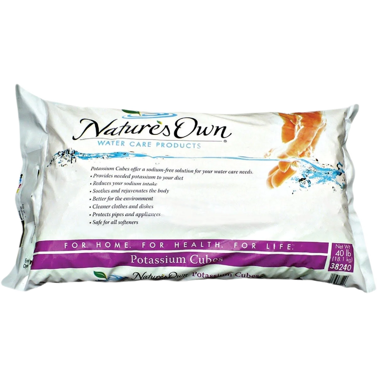 Excellent Nature’s Own Potassium Chloride Water Softener Cubes 40 lb. High-Performance