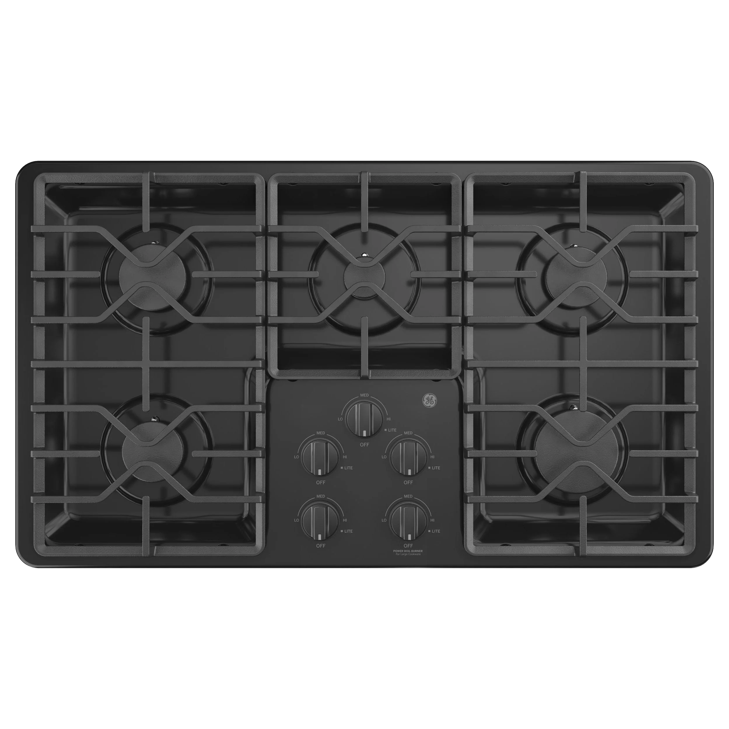 High-End GE® 36 Built-In Gas Cooktop with Dishwasher-Safe Grates Innovative