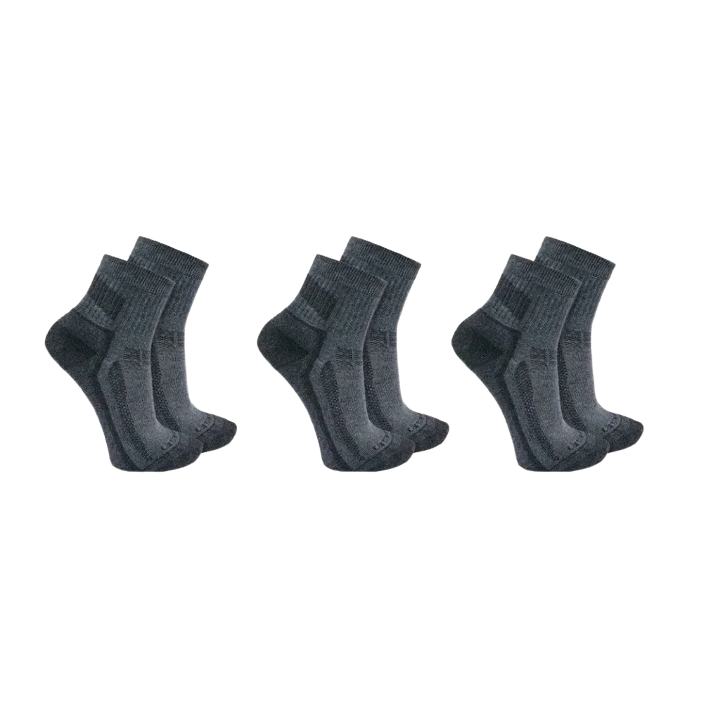 Genuine Carhartt Men’s Force Midweight Quarter Sock 3-Pk Comfortable