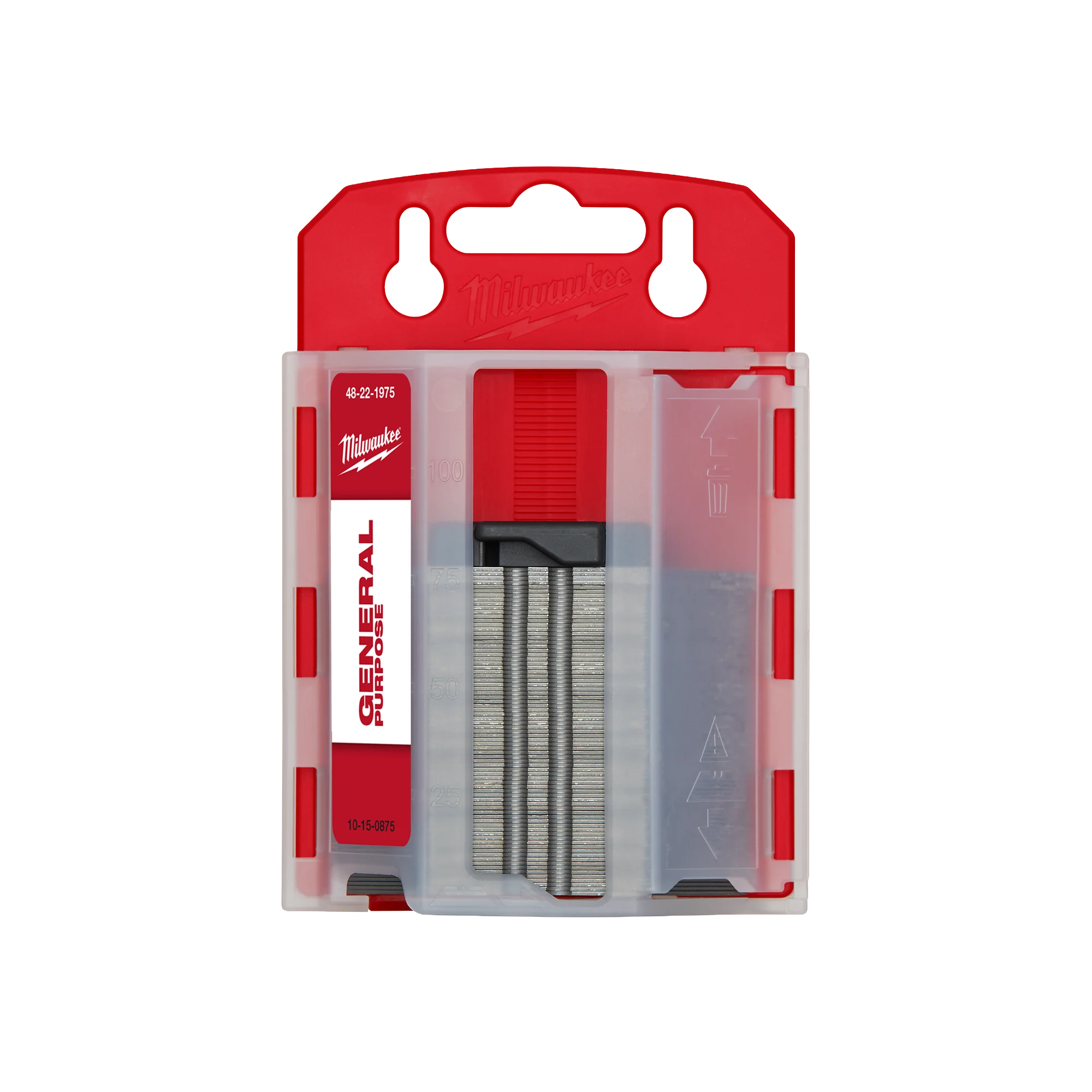 Premium Milwaukee 75 PC General Purpose Utility Blades w Dispenser Detailed