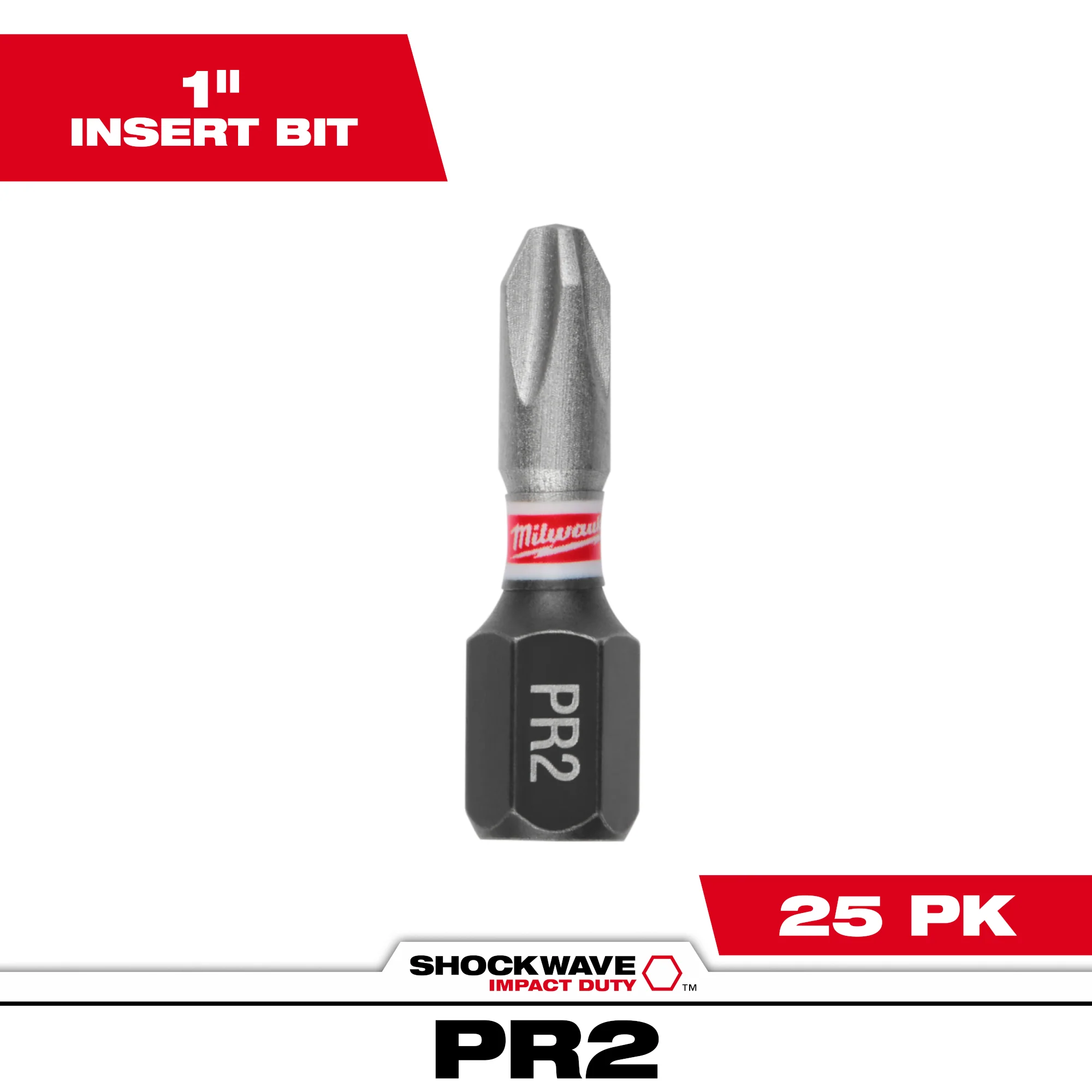 Functional Milwaukee SHOCKWAVE™ Impact Duty 1 Reduced Diameter Phillips 2 Drywall Insert Bits Bulk 25 Fine Crafted