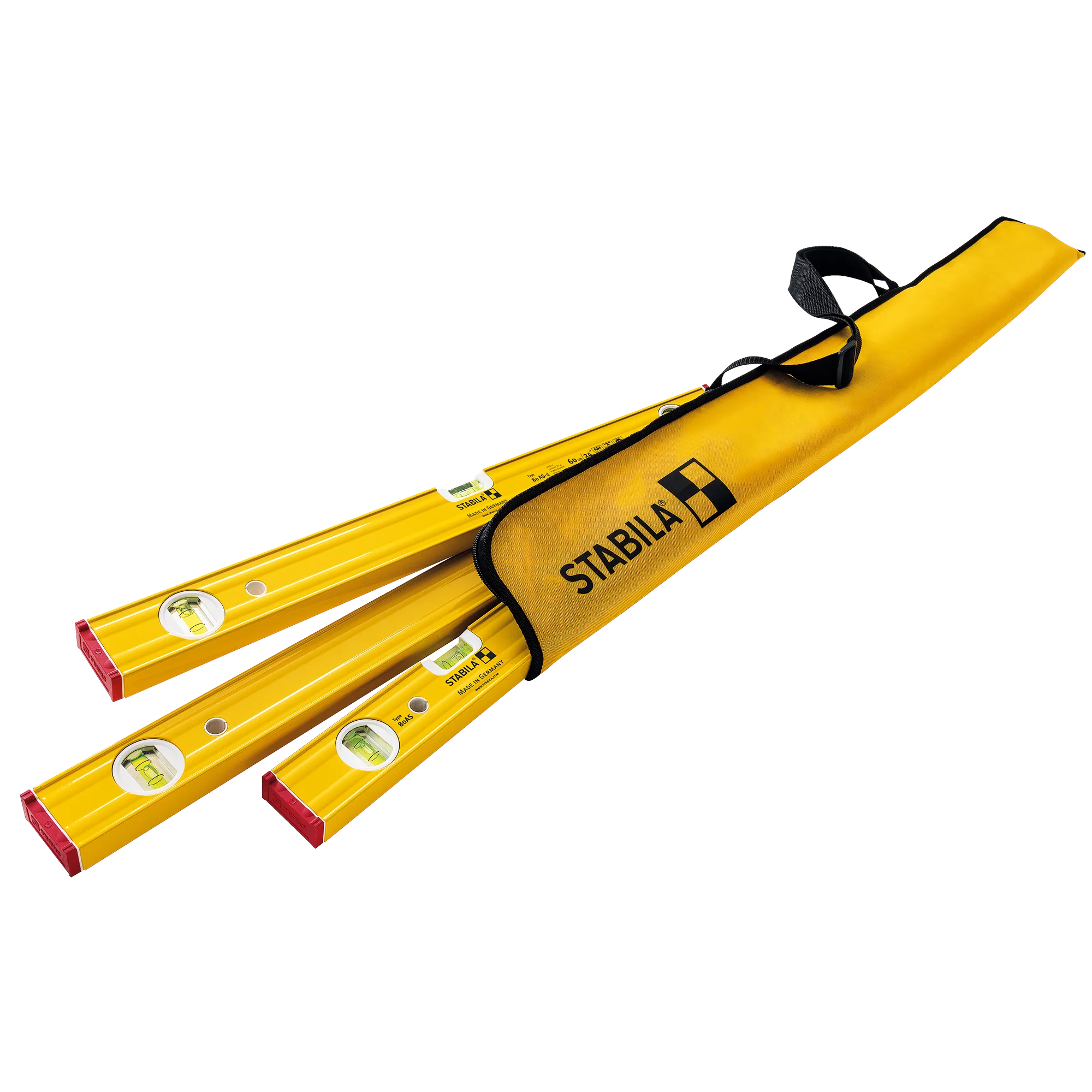 Easy-to-Use Stabila Type 80 AS 3-Pc. Spirit Level PRO Set w Carrying Case Exclusive