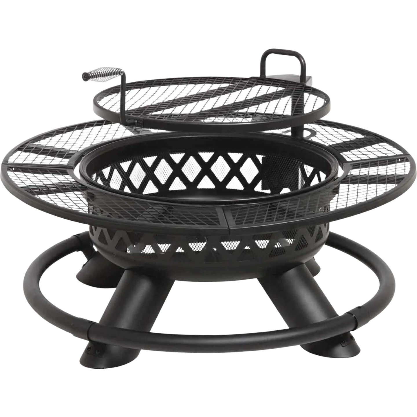 Refined Big Horn Camp Black Round Steel Fire Pit 47 in. Carefully Designed