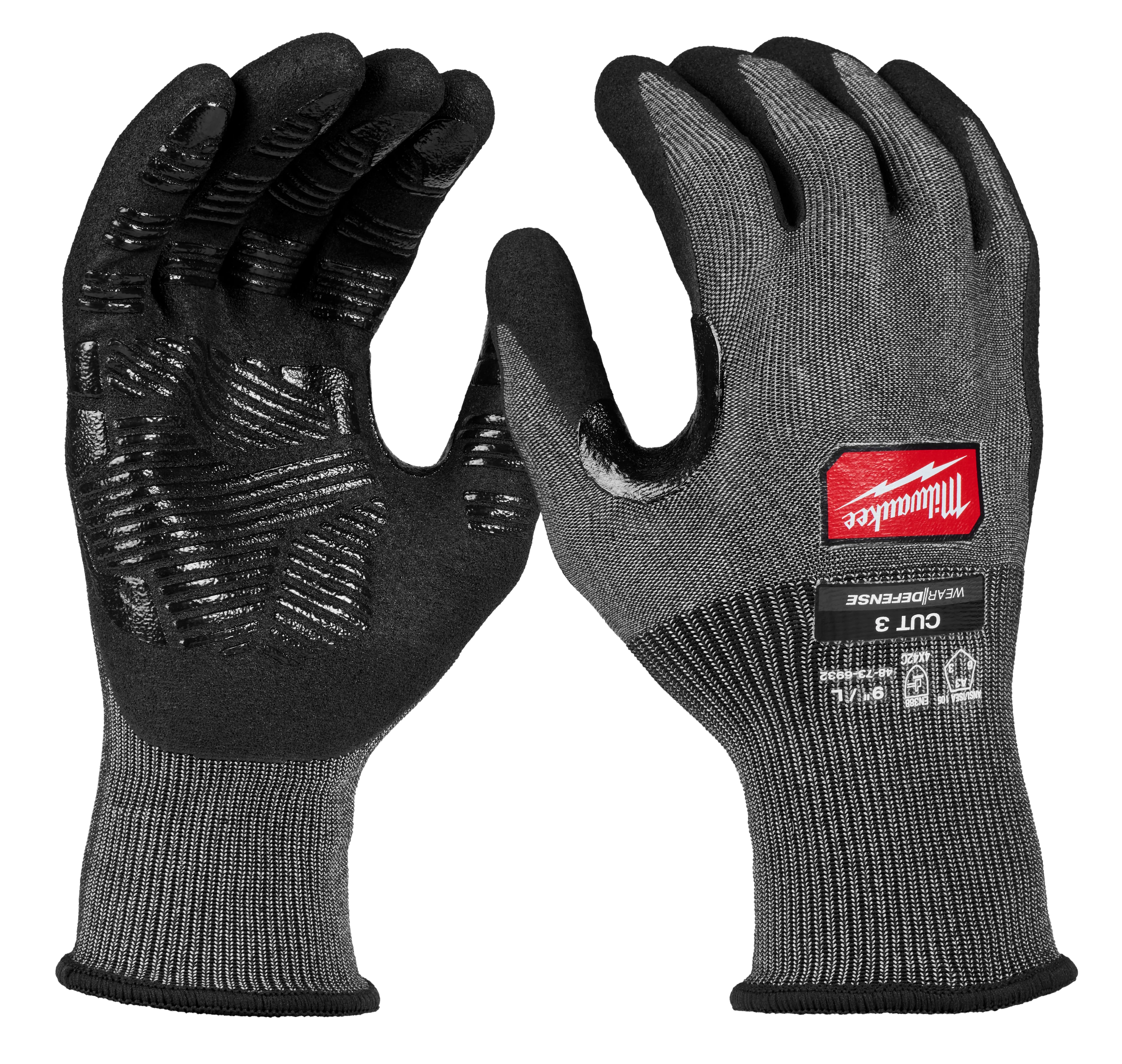 Elite Milwaukee Cut Level 3 High Dexterity Nitrile Dipped Gloves w WEAR-DEFENSE™ Protection – XL Relaxed