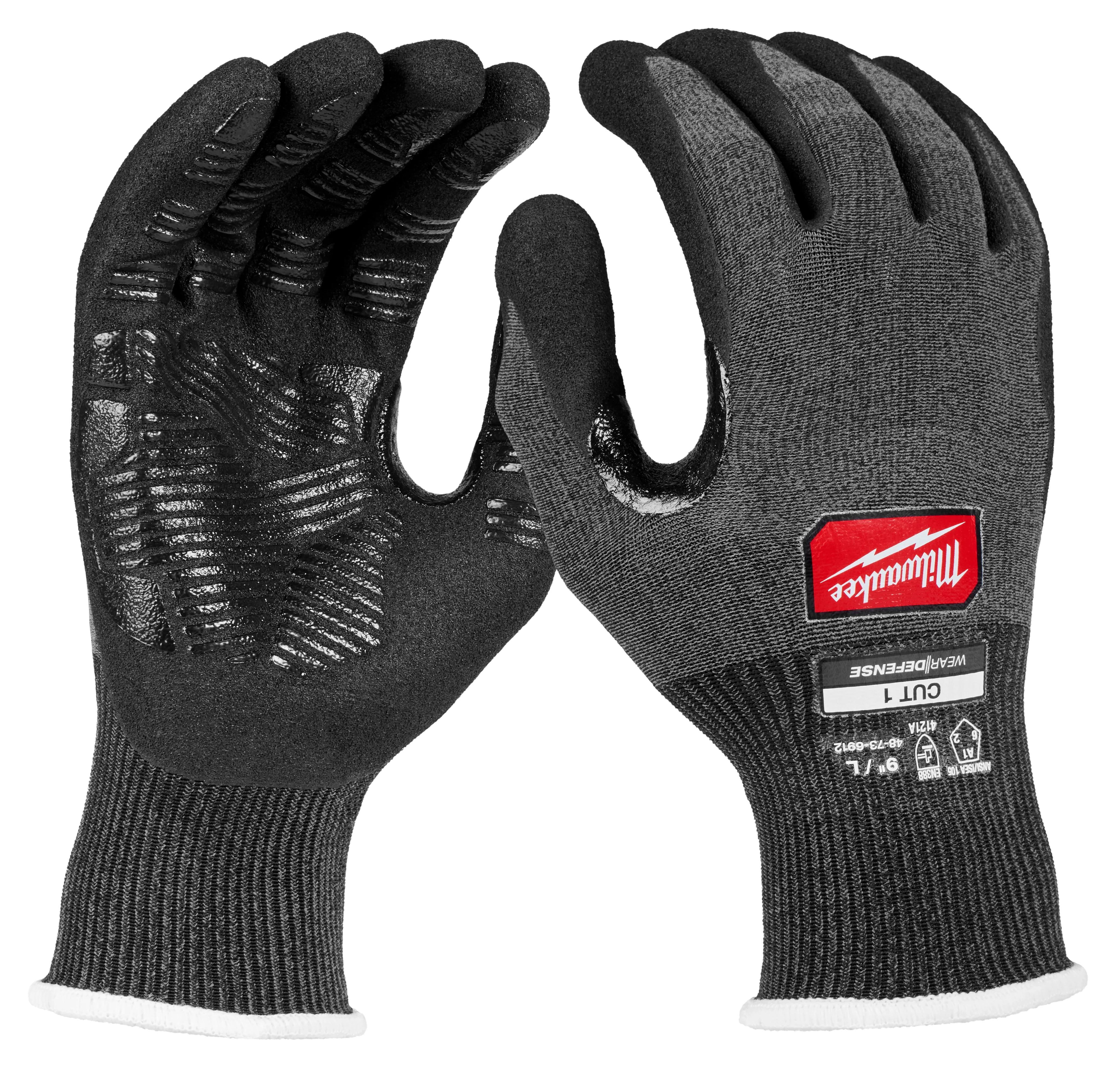 Reliable Milwaukee Cut Level 1 Nitrile Dipped Gloves w WEAR-DEFENSE™ Protection – XL Enhanced