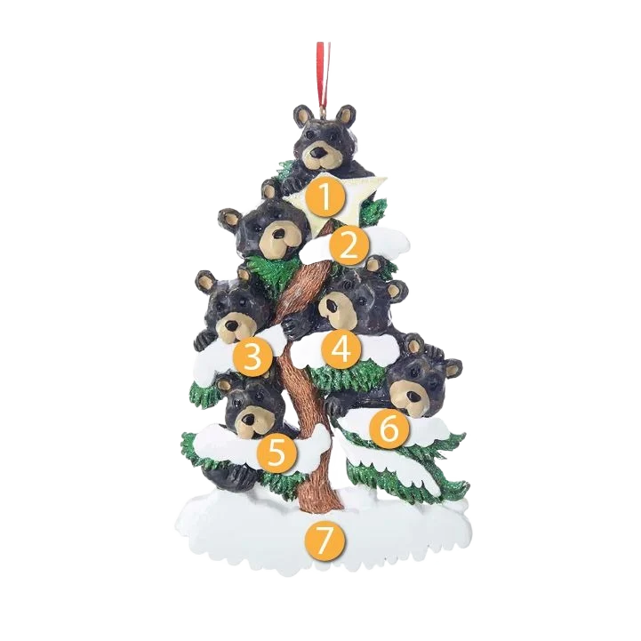Secure Kurt S. Adler Personalized Bear Family of 6 on Tree Ornament Comfortable