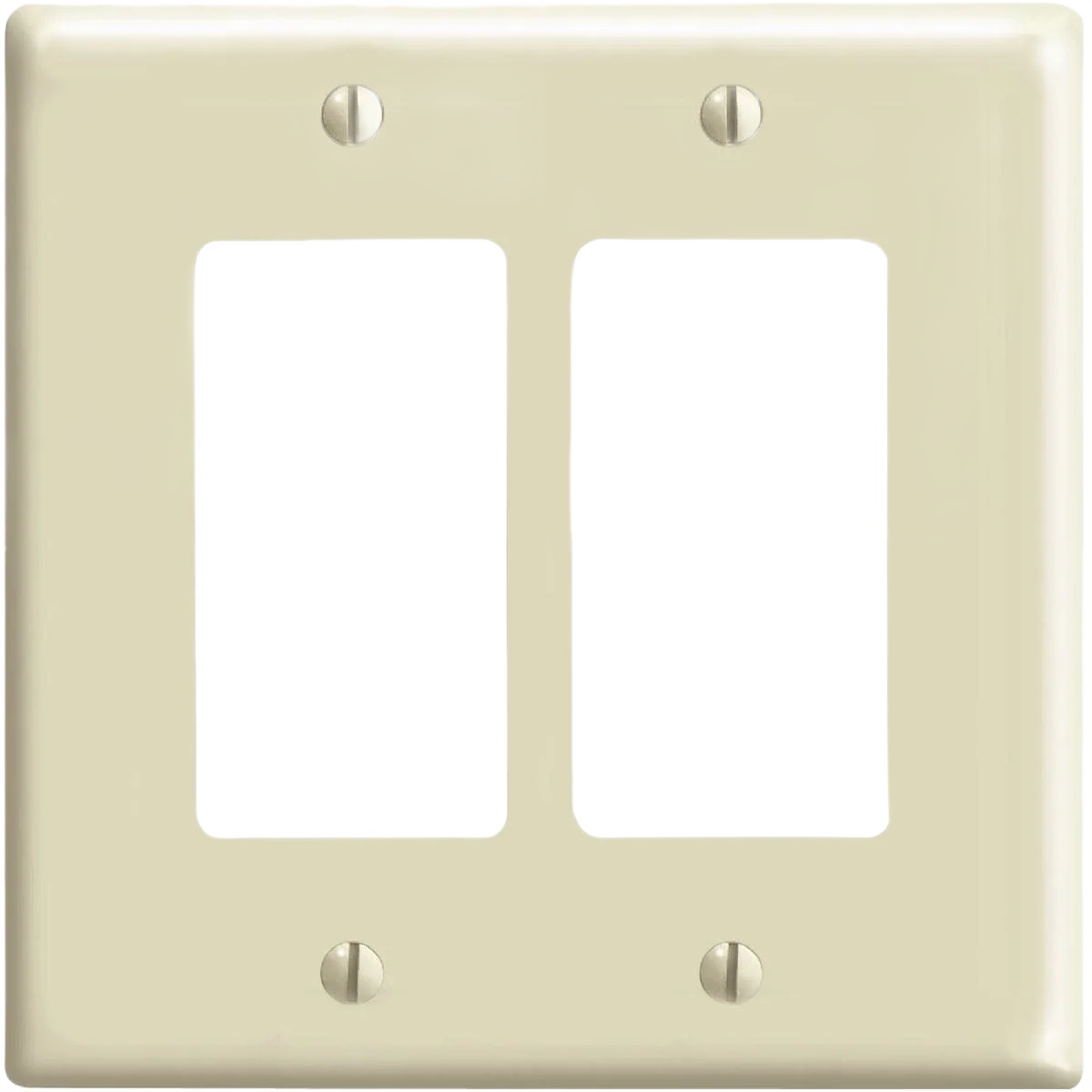 Crafted Leviton Mid-Way 2-Gang Ivory Rocker Decorator Wall Plate Natural