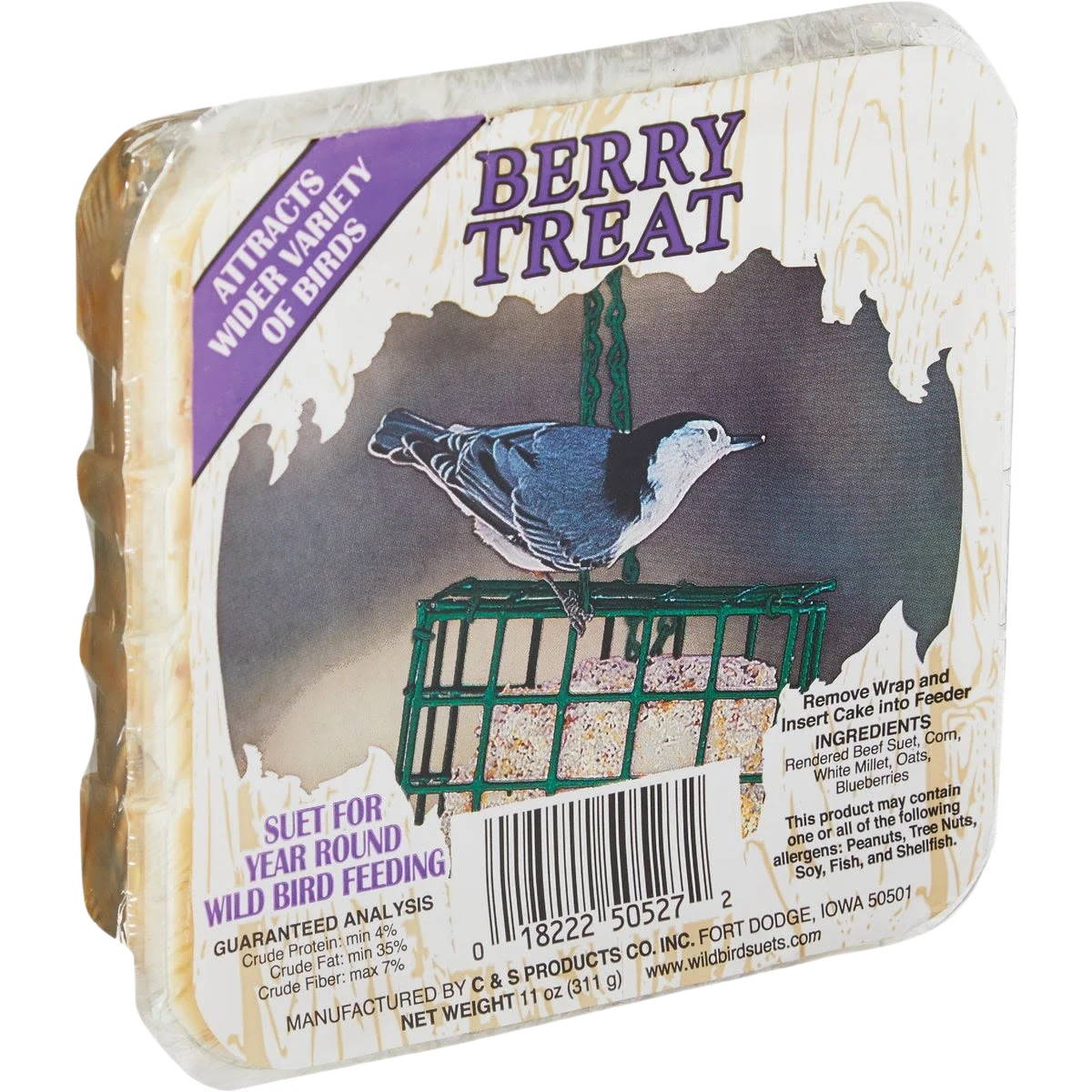 High-Quality C S Berry Wild Bird Suet 11 oz. Exceptional