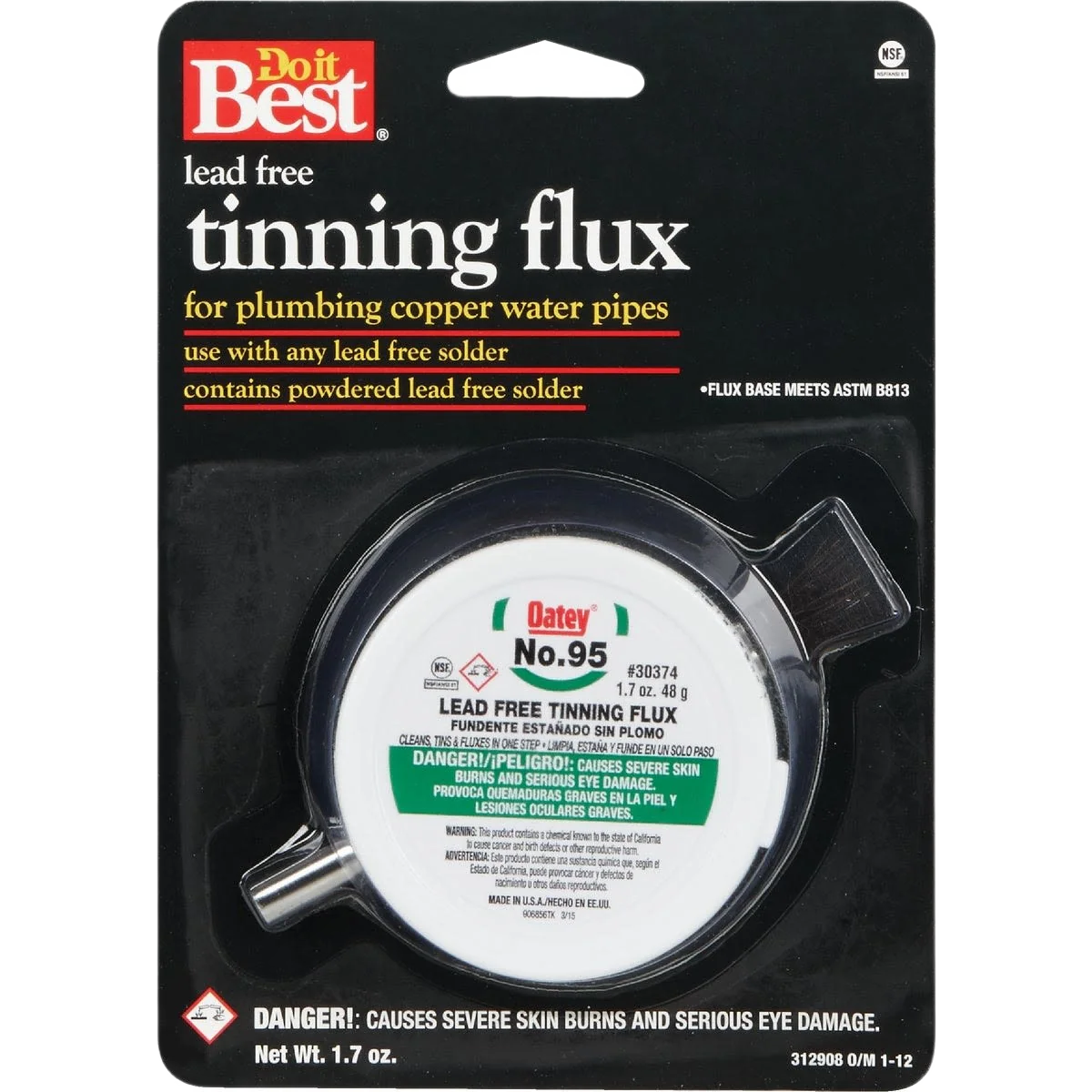 Stylish Do it Powdered No 95 Lead- Tinning Flux with Brush 1.7 oz. Refined