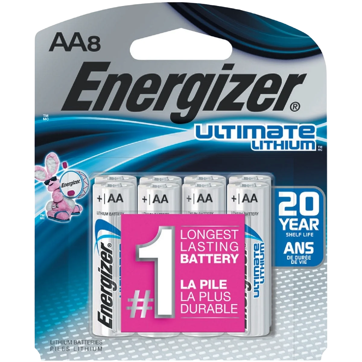 High-Performance Energizer AA Lithium Battery 8-Pack Unique