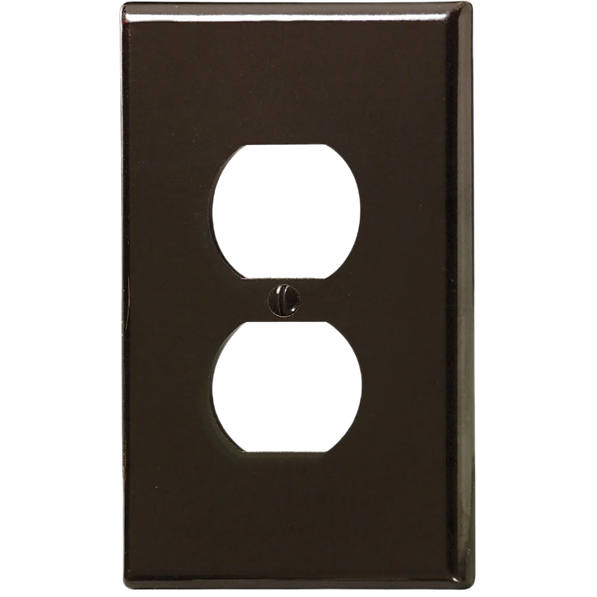 Powerful Leviton 1-Gang Brown Smooth Plastic Oversized Outlet Wall Plate Enhanced