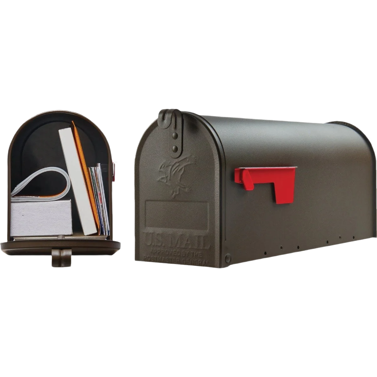 Refined Gibraltar Elite T1 Bronze Rural Post Mount Mailbox Crafted