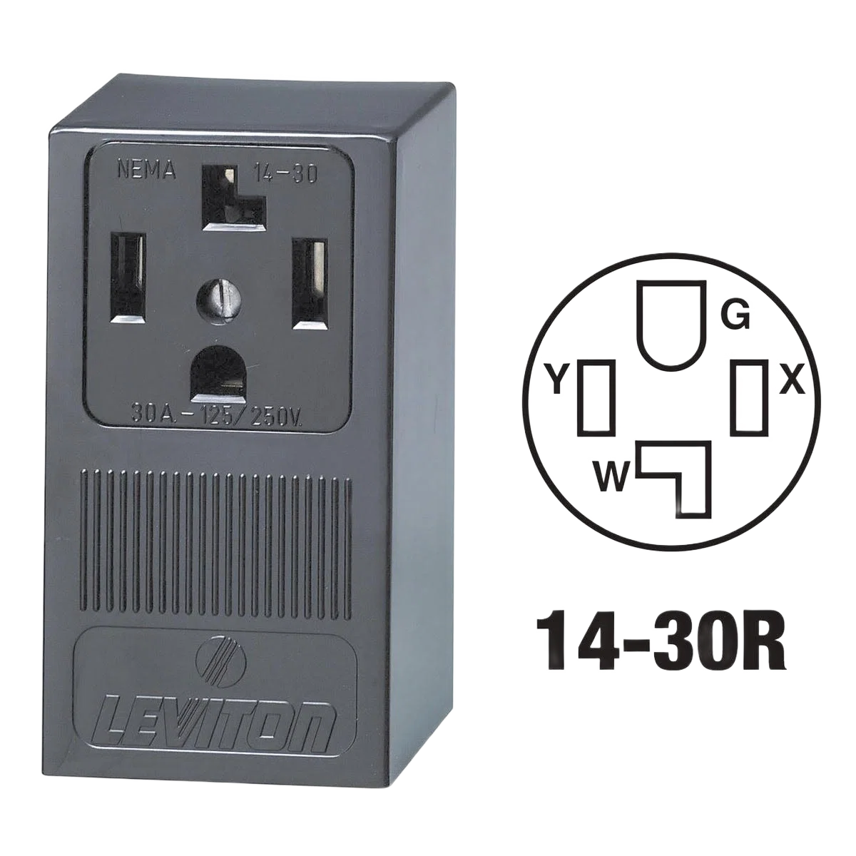 Outstanding Leviton 30 Amp Surface Mount Black 14-30R 4-Wire Dryer Power Outlet Responsible