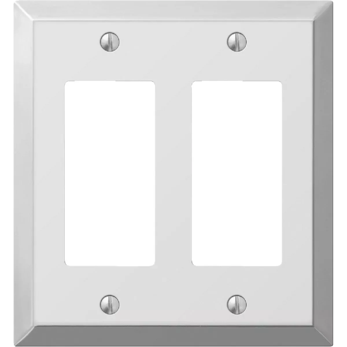 Healthy Amerelle 2-Gang Stamped Steel Rocker Decorator Wall Plate Polished Chrome Reliable