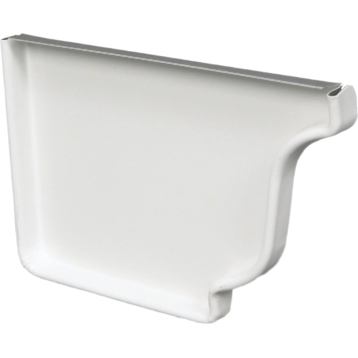 Eco-Friendly Spectra Metals 5 in. Aluminum Left-Side Gutter End Cap White Minimalist