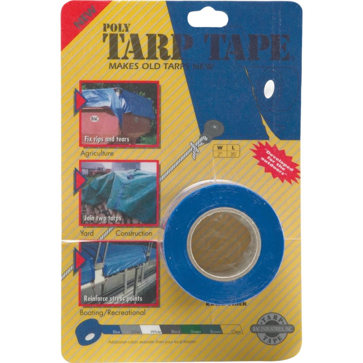 Solid Gosport Blue Tarp Repair Tape 35 Ft. x 2 In. Original Design