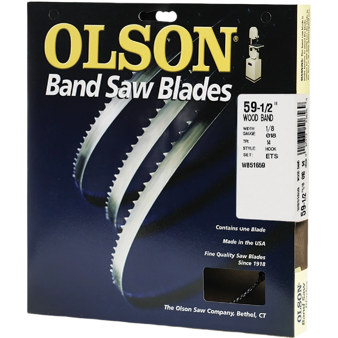 Elite Olson 59-1 2 x 1 8 in. 14 TPI Hook Wood Cutting Band Saw Blade Optimized