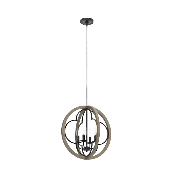 Genuine Hunter Gablecrest French Oak Rustic Iron 4 Light Pendant Premium Material