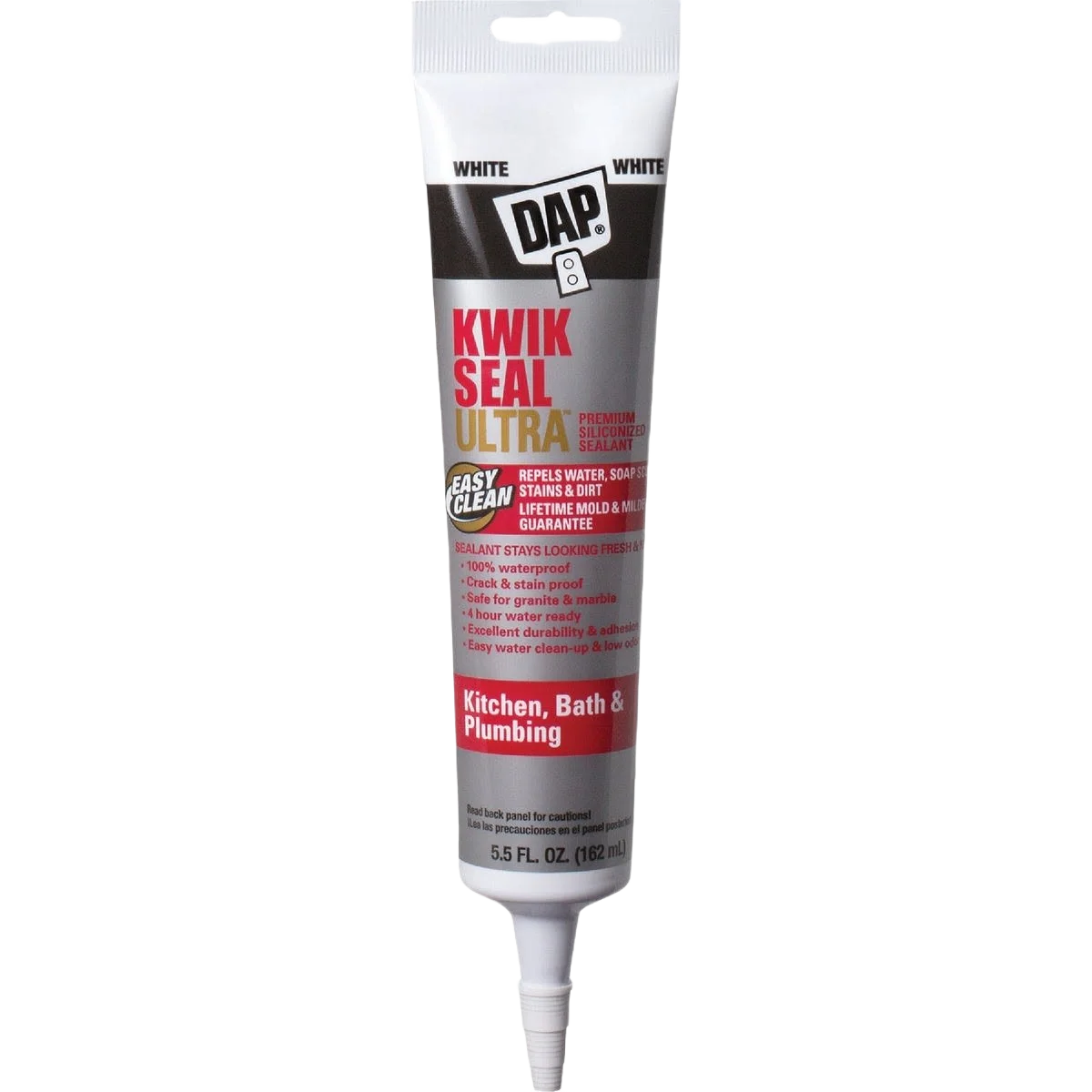 Artisan DAP Kwik Seal White Ultra Kitchen Bath Sealant with Silicone 5.5 oz. Effective