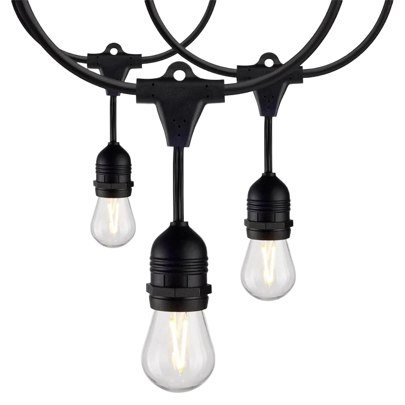 Powerful Satco LED Black String Light 24 ft. Traditional