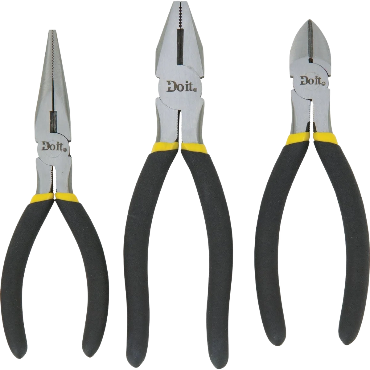 Authentic Do it 6 in. Long Nose Diagonal 7 in. Linesman Plier Set Original