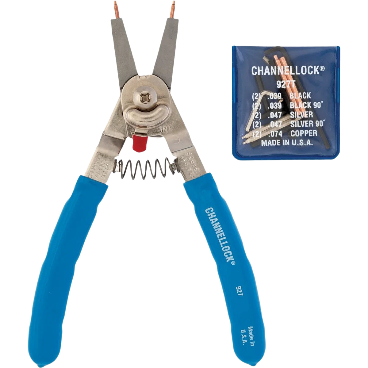 Official Channellock Snap Ring Pliers with Straight 90-deg. Bend Tip 8 in. Professional