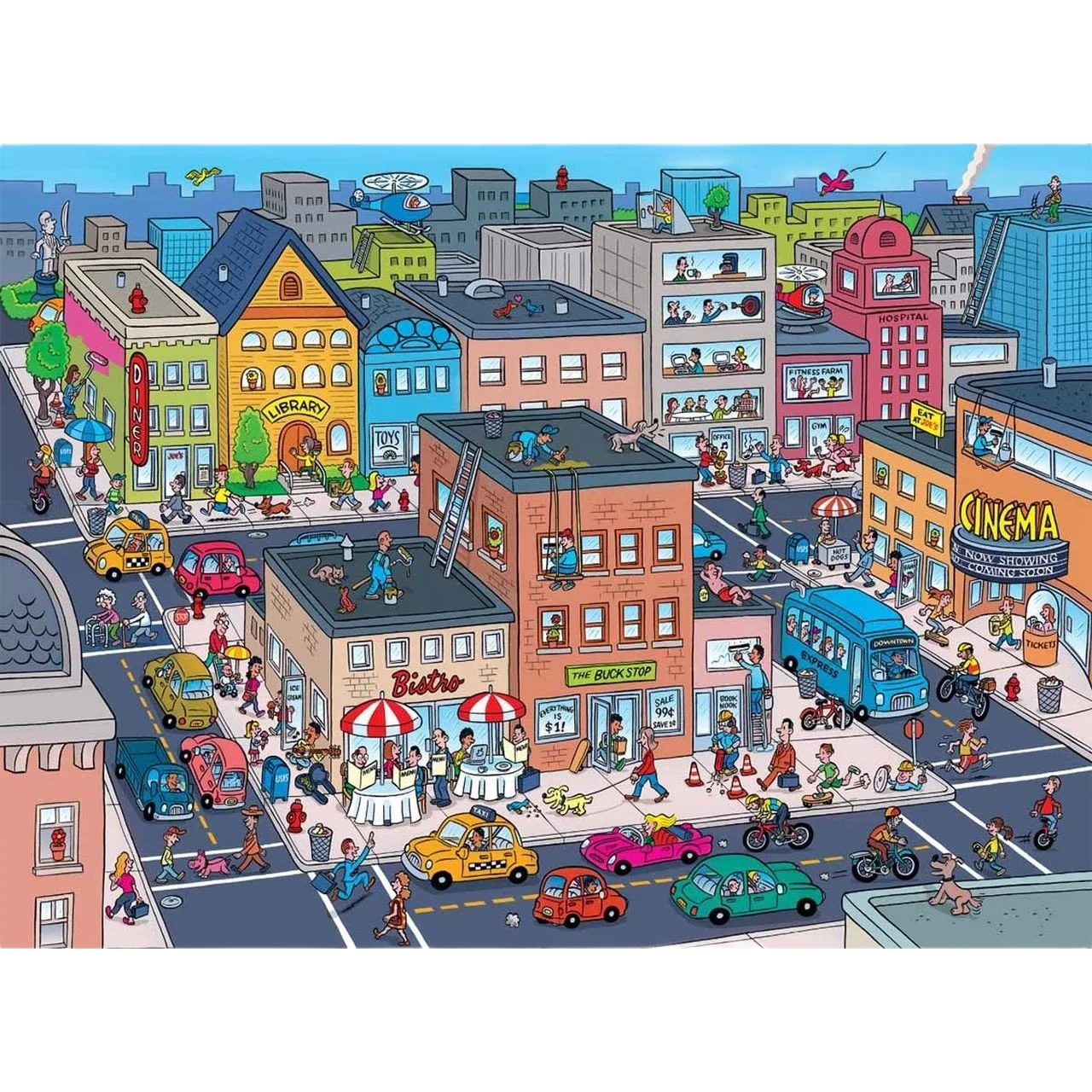 Solid MasterPieces 101 Things To Spot In Town Jigsaw Puzzle 101 Pieces Flexible