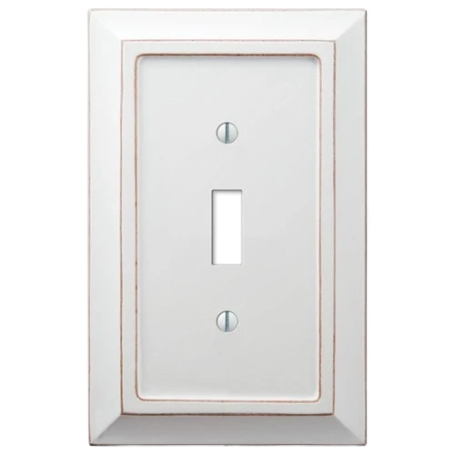 Expertly Made Amerelle Toggle Savannah Distressed White Wood Wallplate First-Class