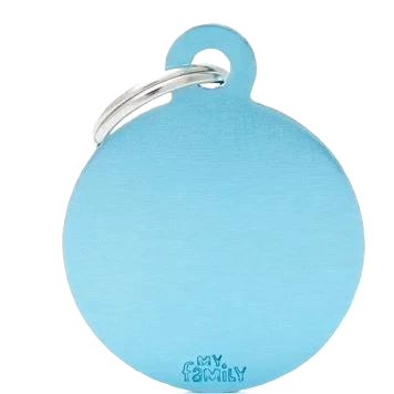Exclusive MyFamily Large Light Blue Round ID Tag Sustainable
