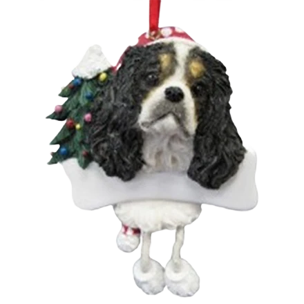 Refined E S Pets Personalized Tricolor King Charles Dangling Legs Ornament Long-Lasting