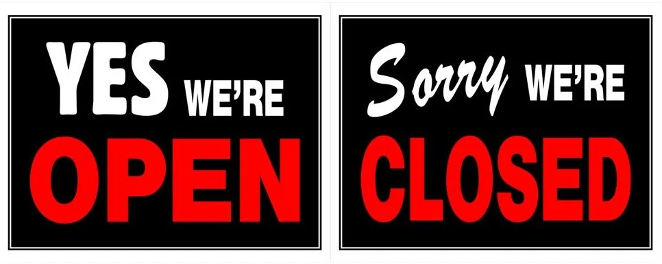 Certified Hillman 15 in. x 19 in. Yes We’re Open Sorry We’re Closed Sign Elegant