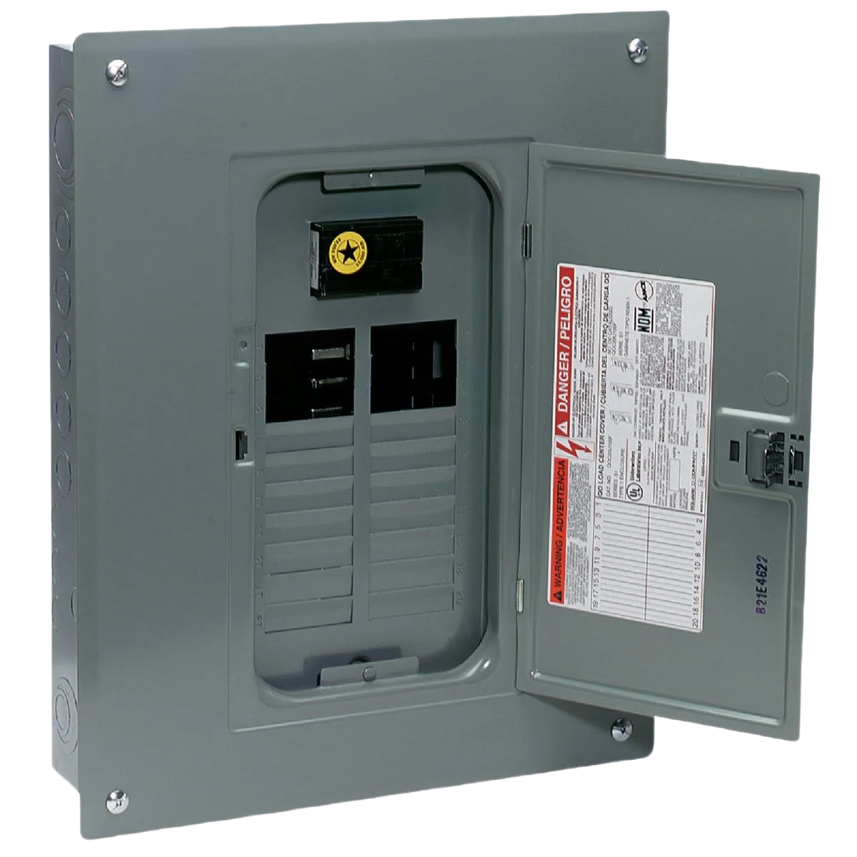 Clean Square D 100A Indoor Main Breaker Plug-On Neutral Load Center Reliable