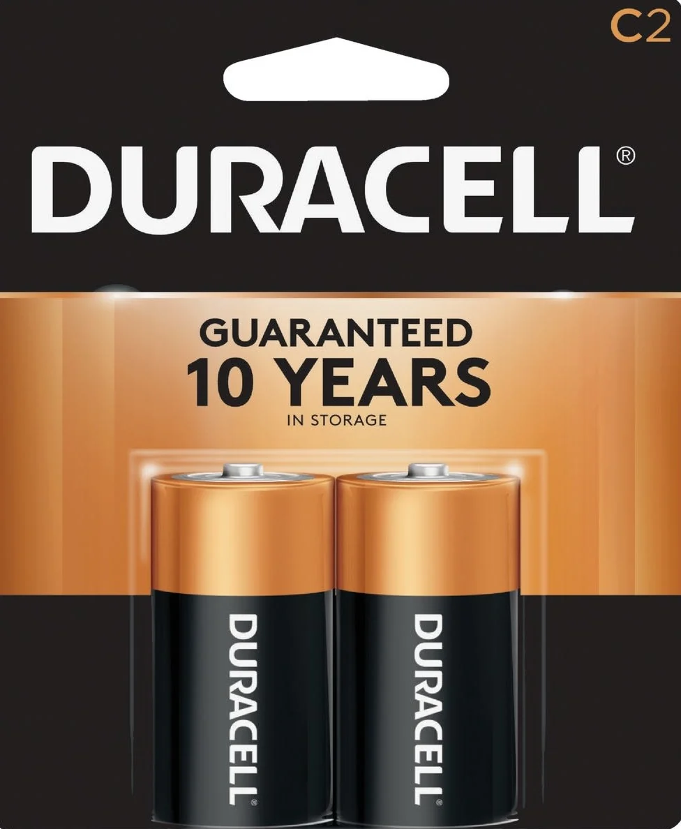 Sophisticated Duracell CopperTop C Alkaline Battery 2-Pack Prestigious