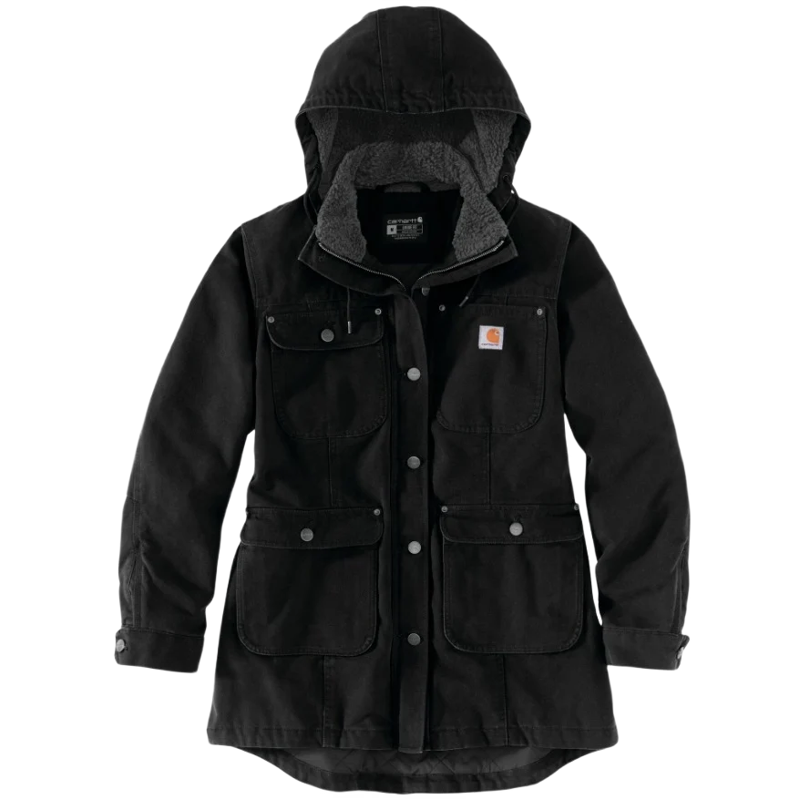 Reliable Carhartt Women’s Large Black Washed Duck Coat Sophisticated