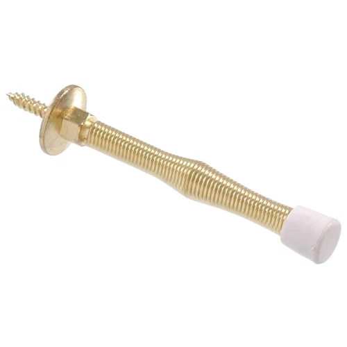 High-End Hillman Brass Utility Spring Door Stop 3 in. Practical