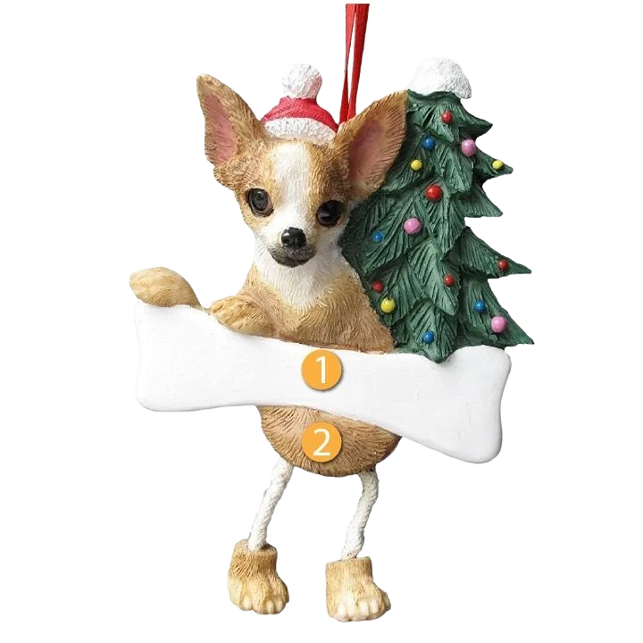 Fine Crafted E S Pets Personalized Black Chihuahua Dangling Legs Ornament Durable