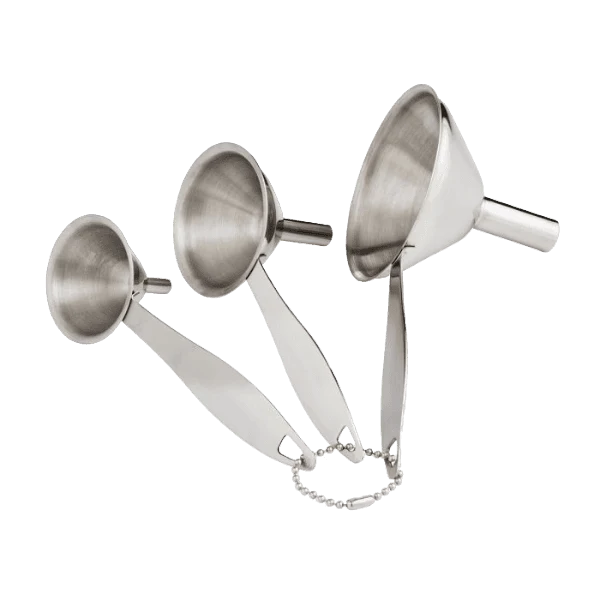 Stylish HIC Kitchen Set of 3 Condiment Funnels with Handle Quality