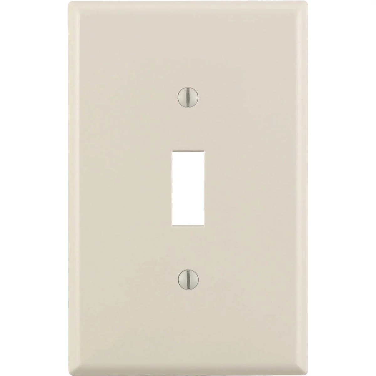 Carefully Designed Leviton Light Almond 1-Gang Plastic Oversized Toggle Switch Wall Plate Breathable