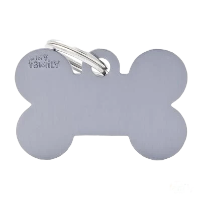 Trusted MyFamily Large Light Gray Bone ID Tag Contemporary
