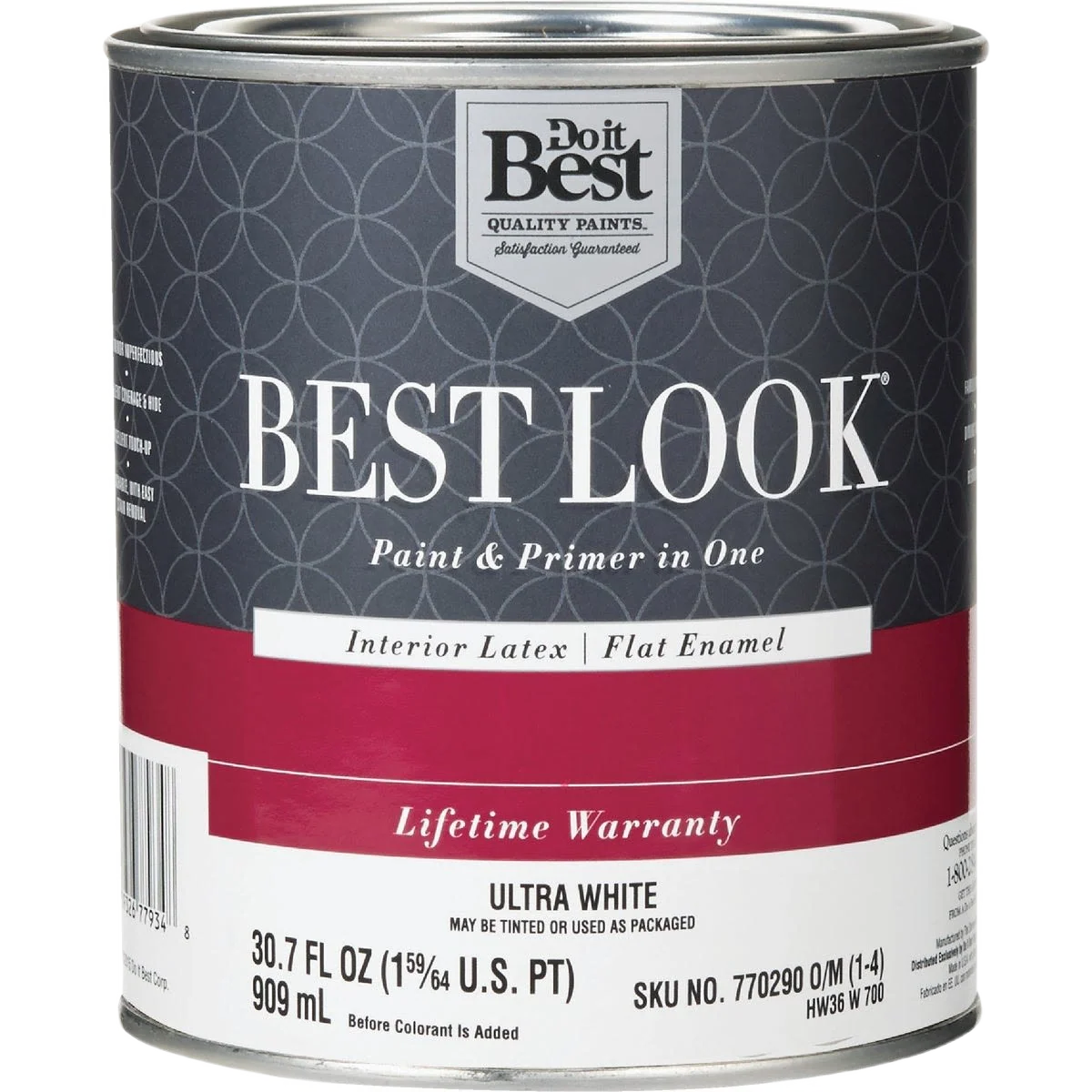 Consistent Look Ultra White Interior Latex Flat Paint Primer In One 1 Quart High-Performance